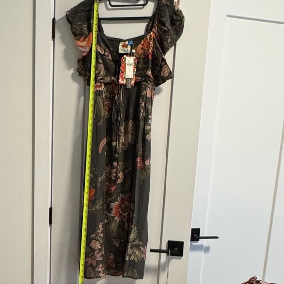 FARM Rio x Anthropologie Floral Midi Dress XS NWT Puff Sleeve Boho - Picture 11 of 12
